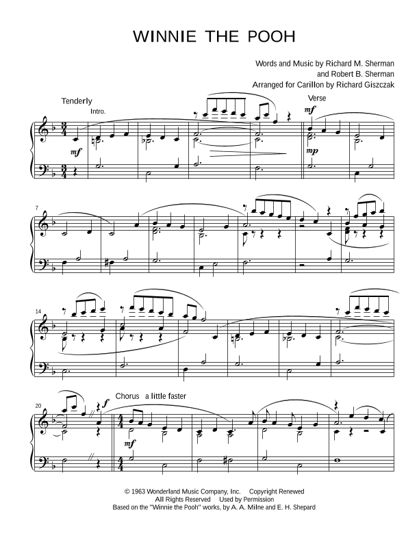 Winnie The Pooh (arr. Richard Giszczak)