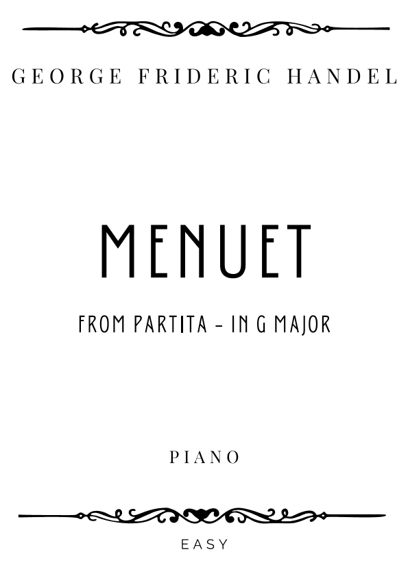 Handel - Menuet from Partita in G Major - Easy (arr. Piacere Music Sheets)