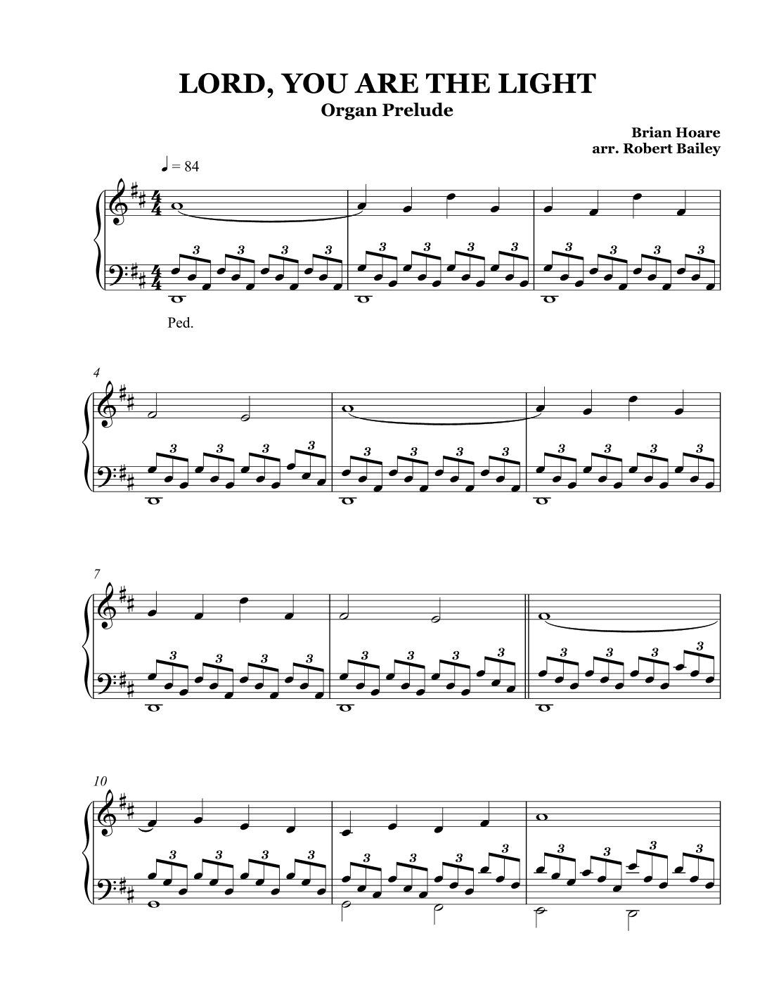 LORD, YOU ARE THE LIGHT (arr. Robert Bailey)