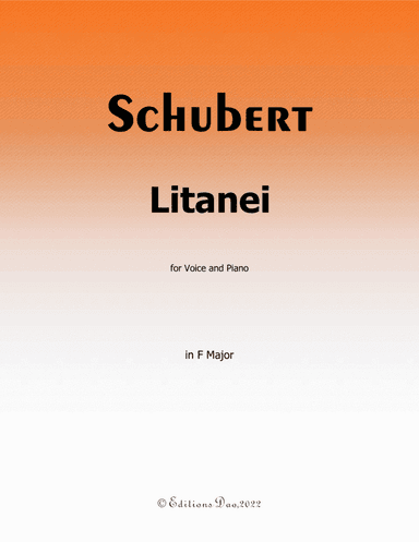 Litanei, by Schubert, in F Major (arr. Editions Dao)