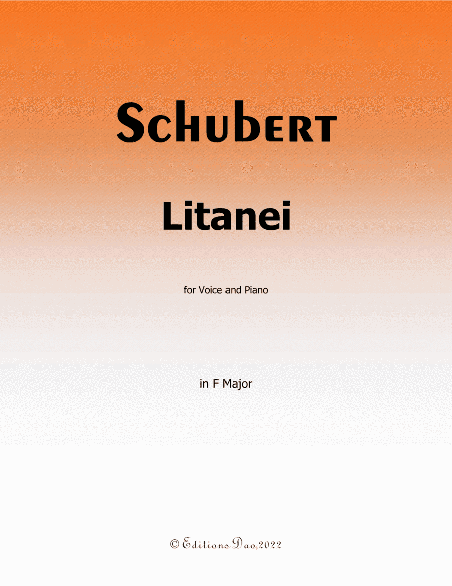Litanei, by Schubert, in F Major (arr. Editions Dao)
