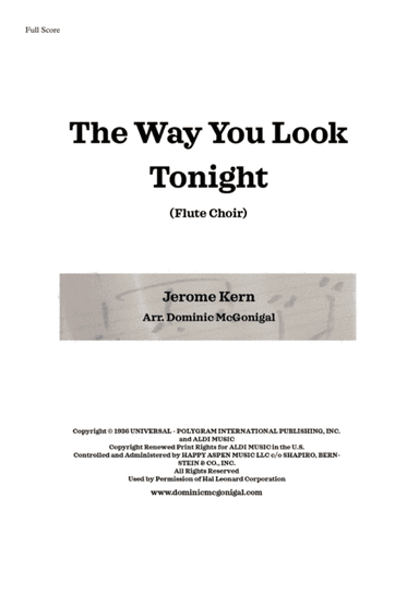 The Way You Look Tonight (arr. Dominic McGonigal)