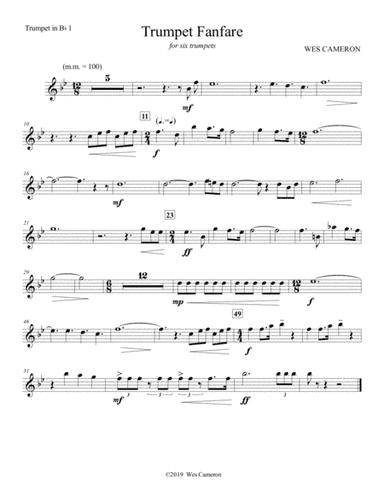 Trumpet Fanfare for six trumpets