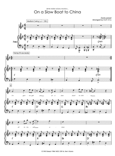 On A Slow Boat To China (arr. Matt Amy)