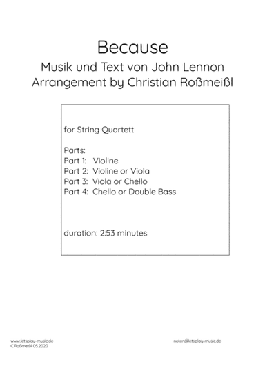 Because (arr. Christian Roßmeißl)