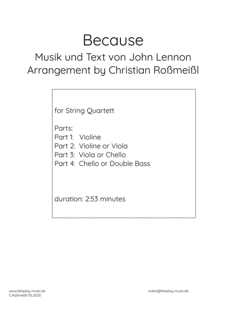 Because (arr. Christian Roßmeißl)