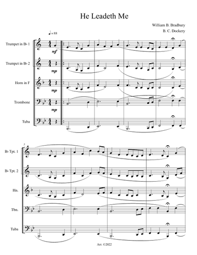 He Leadeth Me (Brass Quintet) (arr. B. C. Dockery)