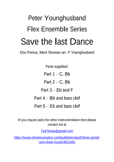 Save The Last Dance For Me (arr. Peter Younghusband)