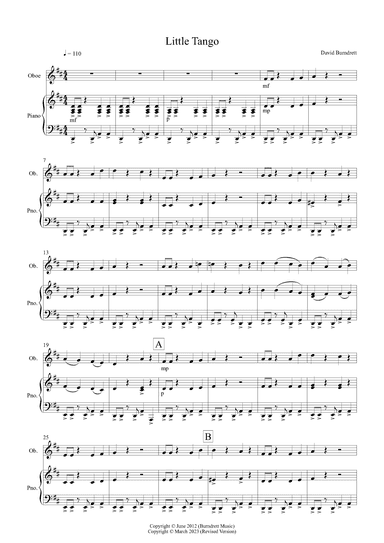 Little Tango for Easy Oboe and Piano