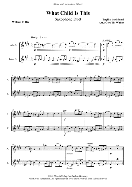 What Child Is This (arr. Gert Th. Walter)