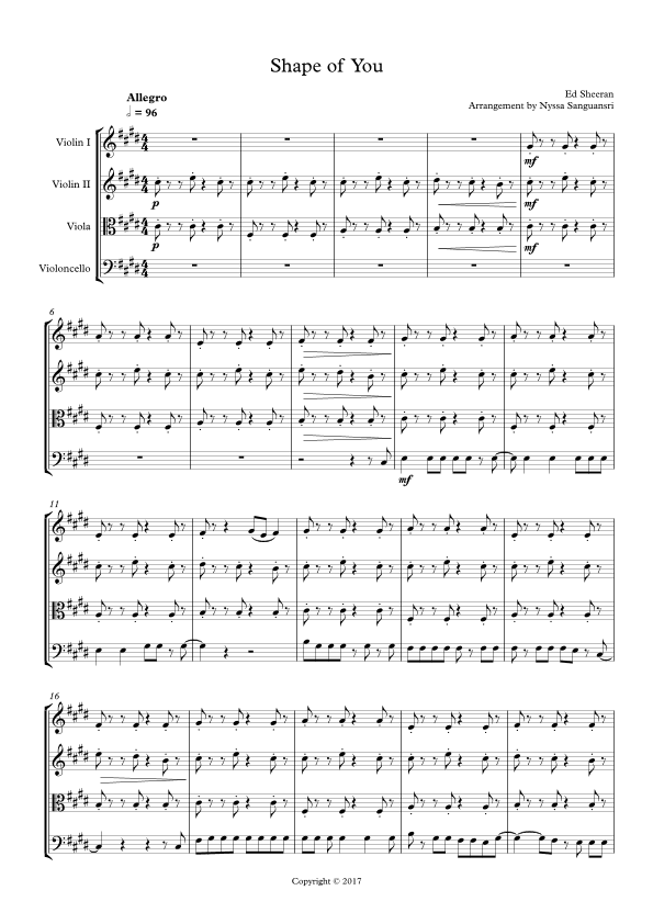 Shape Of You (arr. Nyssa Sanguansri)