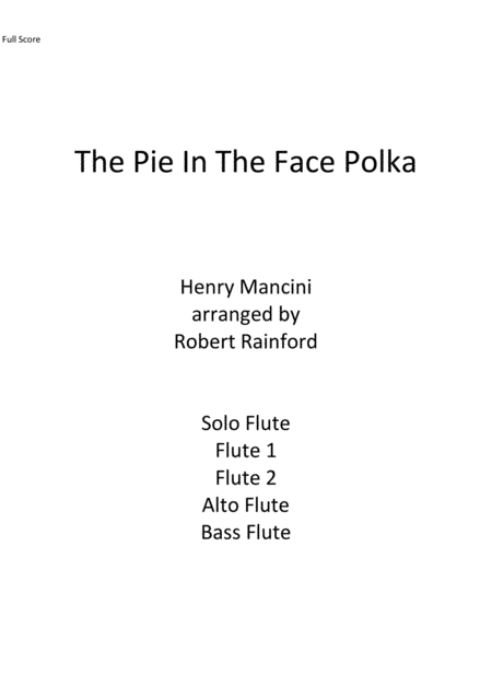 Pie In The Face Polka (arr. Robert Rainford)
