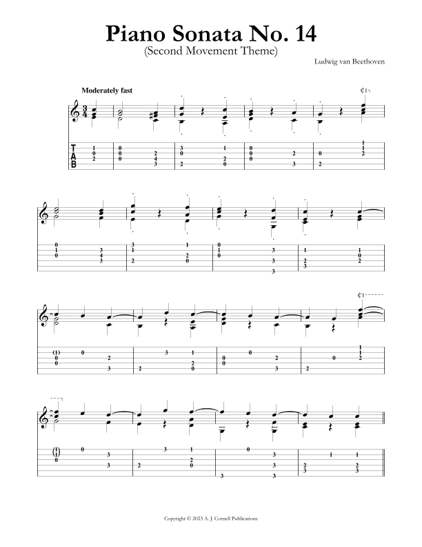 Piano Sonata No. 14 (Second Movement Theme) (arr. Mark Phillips)