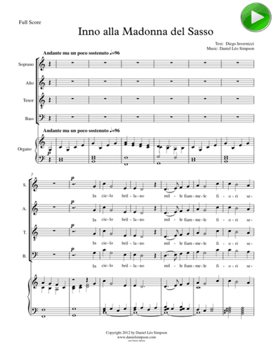 Inno alla Madonna del-Sasso (SATB Organ)