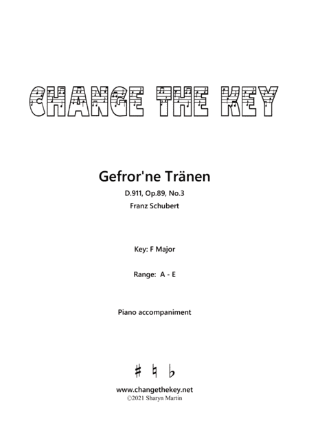 Gefror'ne Tranen F Major (arr. Sharyn Martin)