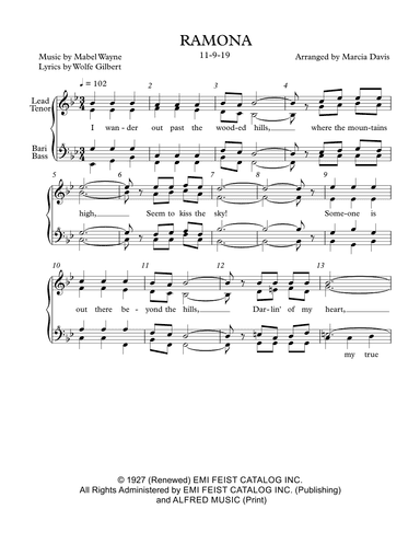 Ramona (arr. Marcia Davis)