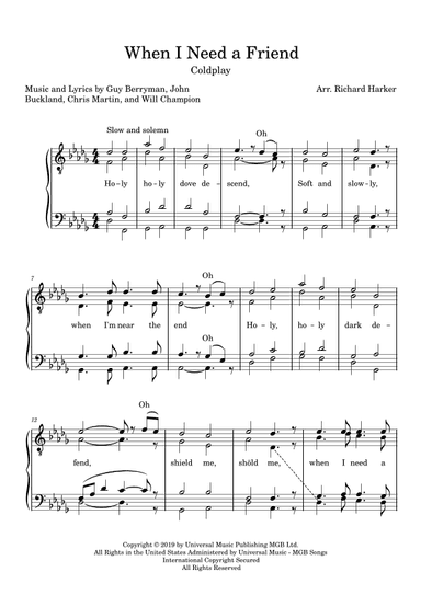 When I Need A Friend (arr. Richard Harker)