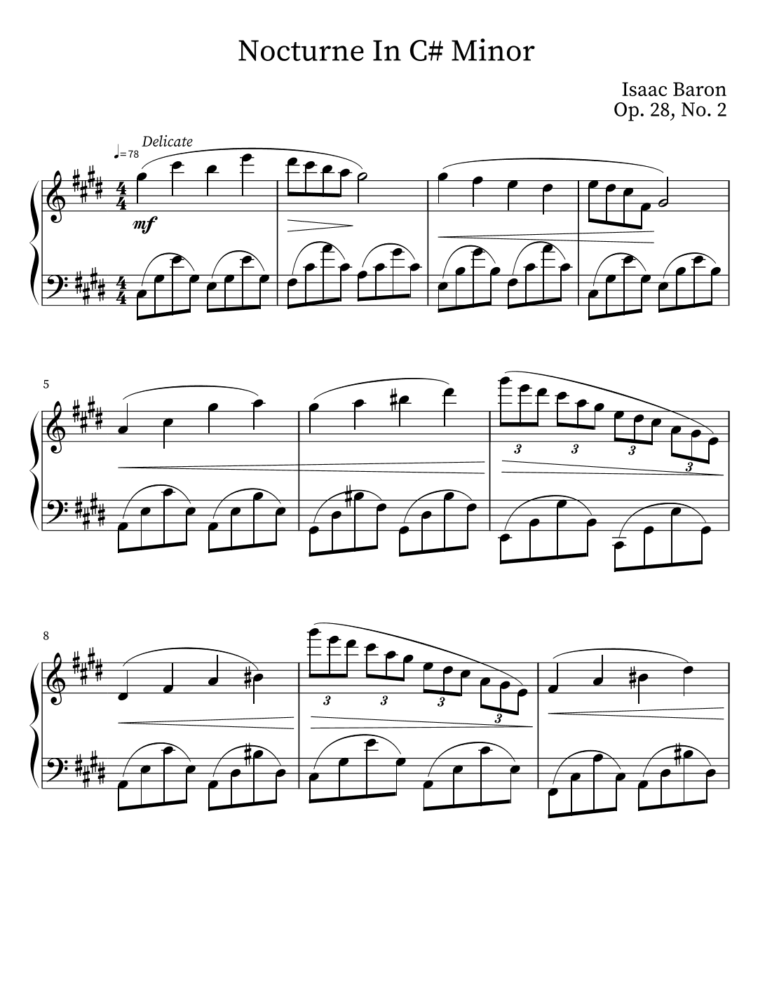 Nocturne in C# Minor. Op. 28, No. 2