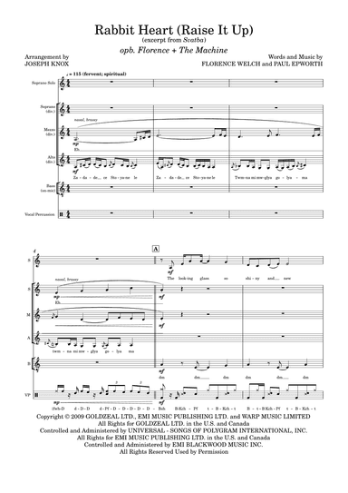 Rabbit Heart (raise It Up) (arr. Joseph Knox)
