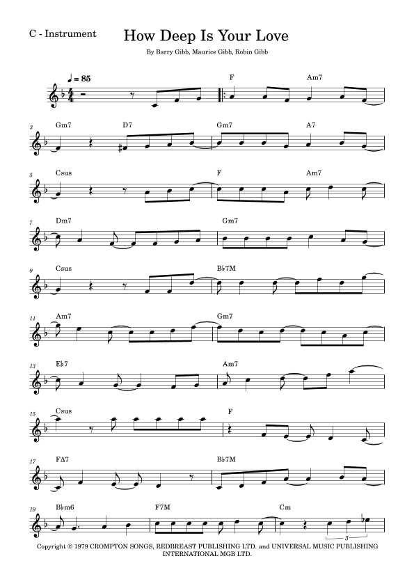 How Deep Is Your Love (arr. Fabio Eduardo de Oliveira)