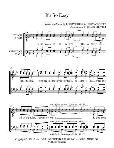 It's So Easy (arr. Brian Cromer)