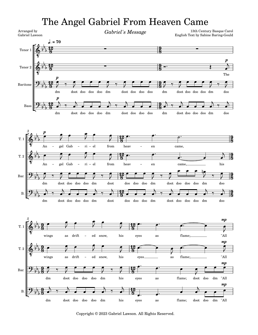 The Angel Gabriel From Heaven Came (Gabriel's Message) (arr. Gabriel Lawson)