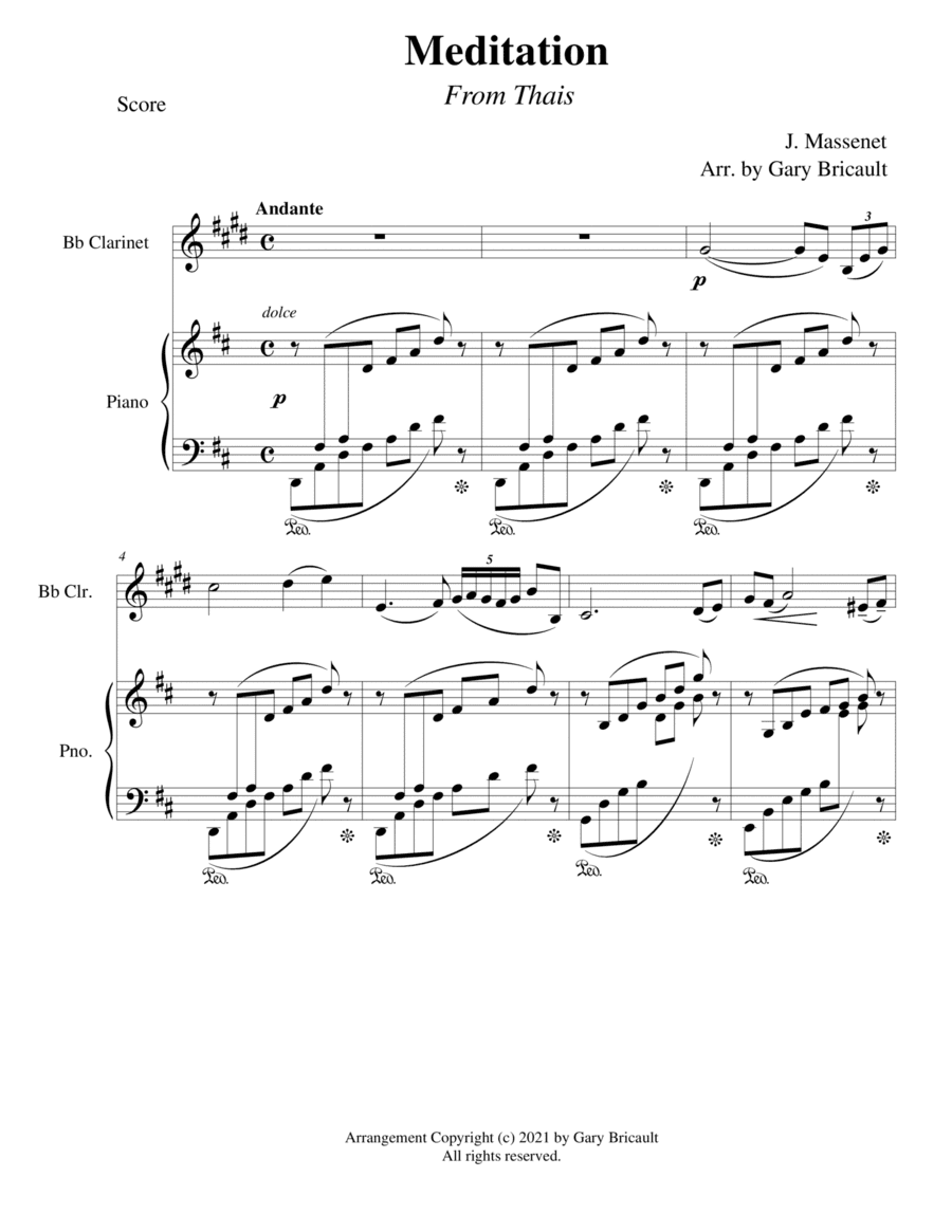 Meditation from Thais (arr. Gary Bricault)