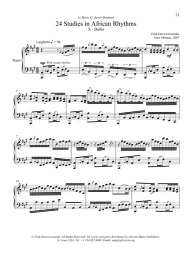 Twenty-Four Studies in African Rhythms, No. 10