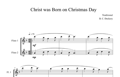 Christ was Born on Christmas Day (Flute Duet) (arr. B. C. Dockery)