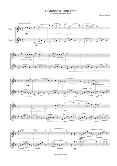1. Grandpa's gumtree Mckenzie street  for 2 Flutes/ Flute duet
