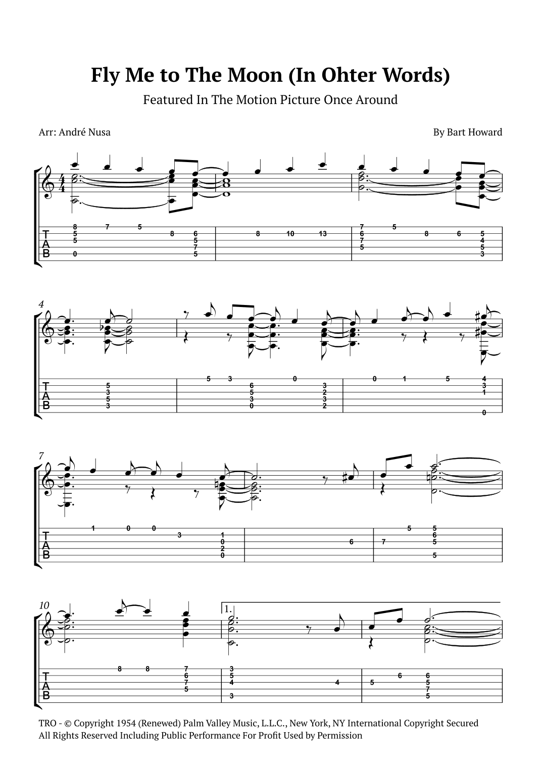 Fly Me To The Moon (in Other Words) (arr. André Nusa)