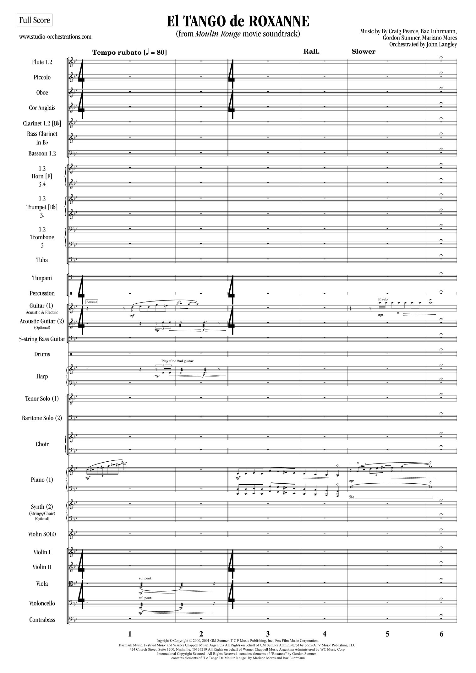 El Tango De Roxanne (arr. John Langley / Studio Orchestrations)