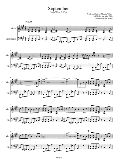 September (arr. Julia Rogers)