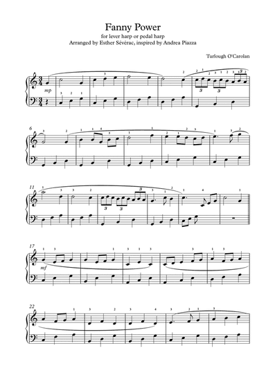 Fanny Power - intermediate level (lever or pedal harp) (arr. Esther Severac)