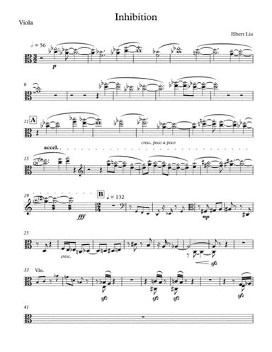 Inhibition for Violin, Viola, and Piano - Viola Part