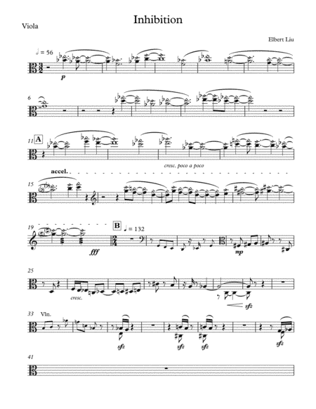 Inhibition for Violin, Viola, and Piano - Viola Part