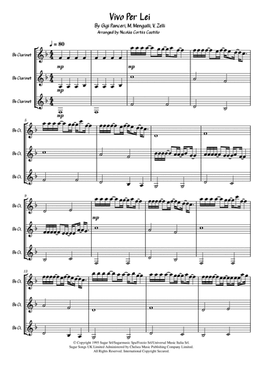Vivo Per Lei (arr. Nicolás Cortés Castillo)