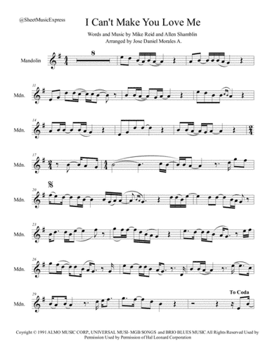 I Can't Make You Love Me (arr. Jose Daniel Morales A.)
