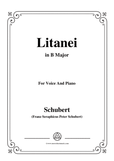 Schubert-Litanei in B Major,for voice and piano (arr. MSM)