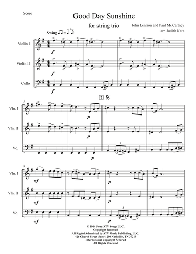 Good Day Sunshine (arr. Judith Katz)