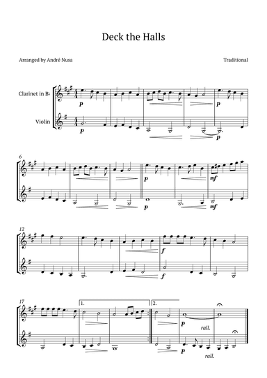 Deck the Halls (arr. André Nusa)