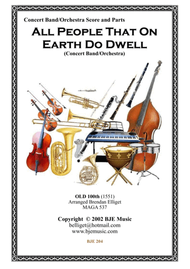 All People On Earth Do Dwell - Concert Band - Orchestra Score and Parts PDF (arr. Brendan Elliget MAGA 537)