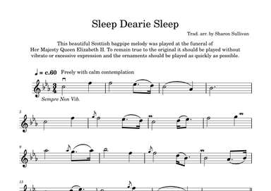 Sleep Dearie Sleep (Intermediate violin) (arr. Sharon Sullivan)