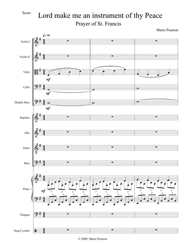 Lord make me an instrument of thy peace INSTRUMENTAL PARTS