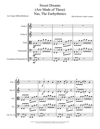 Sweet Dreams (are Made Of This) (arr. Susan Millar Boldissar)
