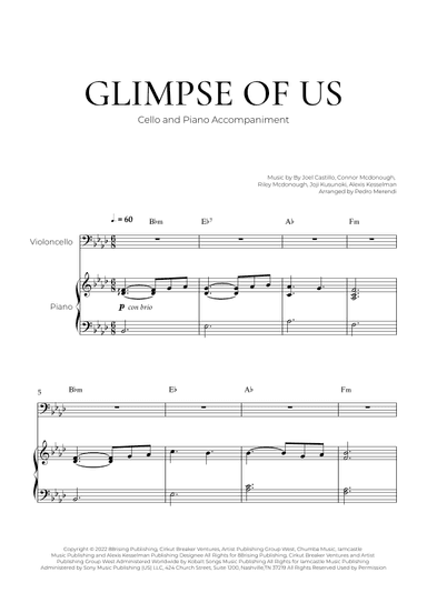 Glimpse Of Us (arr. Pedro Merendi)