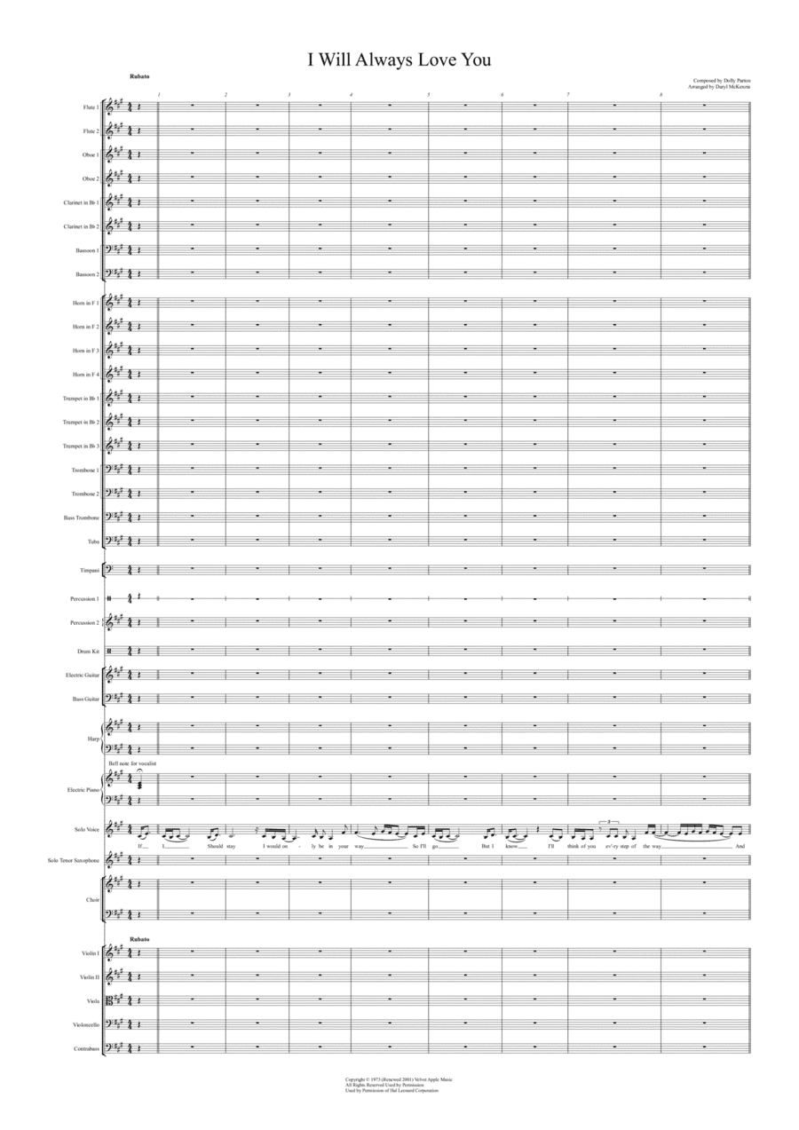 I Will Always Love You (arr. Daryl McKenzie)