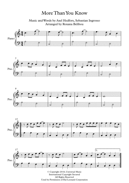 More Than You Know (arr. Roxana Belibou)