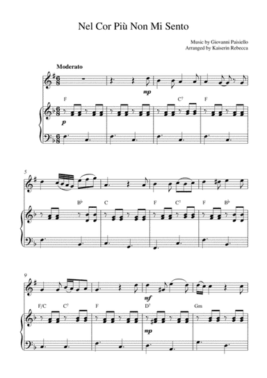 Nel Cor Più Non Mi Sento (for tenor saxophone solo and piano accompaniment) (arr. Kaiserin Rebecca)