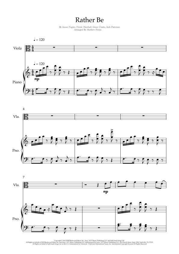 Rather Be (arr. Matthew pyeon)